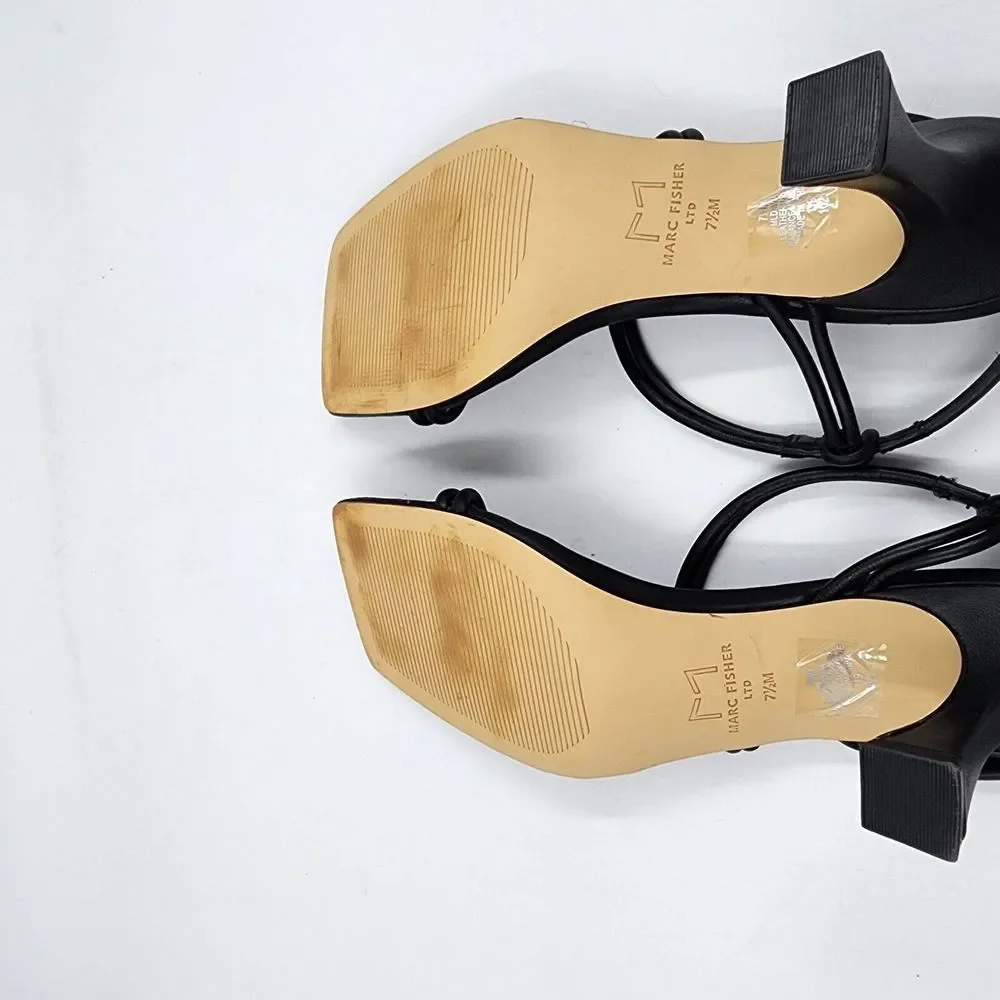 Marc Fisher LTD. Davia Square Toe Sandals Women's 7.5 Black Slingback Strap~ - Picture 12 of 15
